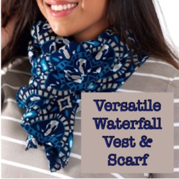 Blue Tile Waterfall Convertible Vest & Scarf - Picture 2 of 5